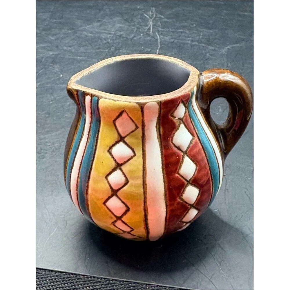 Hand-Painted Multicolor Ceramic Creamer Pitcher